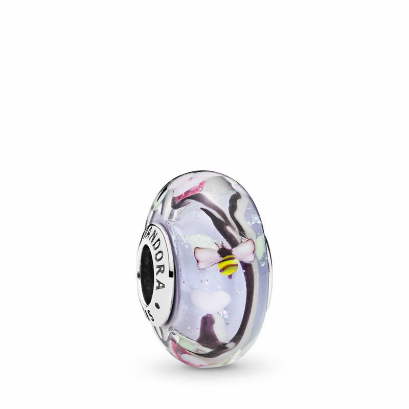 Pandora Enchanted Garden Charm - Sterling Silver/Glass/Black - Canada | DC6319CV